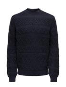 Onswade Reg 5 Struc Crew Neck Knit Tops Knitwear Round Necks Navy ONLY...