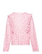 Top Long Sleeve Flounce Tops T-shirts Long-sleeved T-shirts Pink Linde...