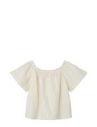 Nkfnetop Deniza Top Tops T-shirts Short-sleeved Cream Name It