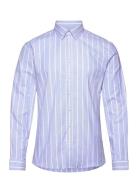 Striped Superflex Oxford L/S Tops Shirts Casual Blue Lindbergh