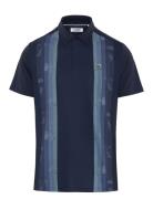 Pete´s Vertical Colour Block Print Tops Polos Short-sleeved Navy Origi...