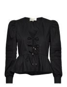 Aurora Blouse Tops Blouses Long-sleeved Black MAUD