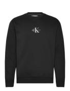 Monologo Crew Neck Tops Sweat-shirts & Hoodies Sweat-shirts Black Calv...