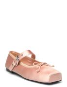 Satin Ballet Flats With Buckle Ballerinasko Ballerinaer Pink Mango