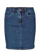 Vmluna Hr Denim Skirt Mix Ga Kort Skjørt Blue Vero Moda