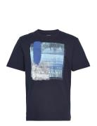 Printed T-Shirt Tops T-shirts Short-sleeved Blue Tom Tailor