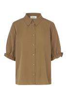 Huntleymd Shirt Tops Shirts Short-sleeved Khaki Green Modström