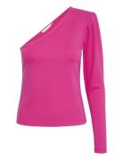 Normagz Shoulder Tops T-shirts & Tops Long-sleeved Pink Gestuz