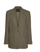 Vmverlucy Ls Linen Blazer Blazers Single Breasted Blazers Green Vero M...