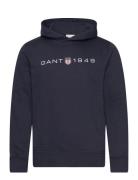 Printed Graphic Hoodie Tops Sweat-shirts & Hoodies Hoodies Blue GANT