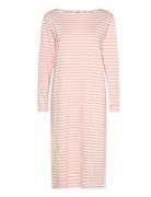 Soft Single Stripe Sille Dress Knelang Kjole Pink Mads Nørgaard