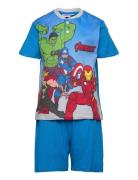 Pyjama Pyjamas Sett Blue Marvel