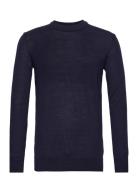 Regular Merino Knit Crew Neck Tops Knitwear Round Necks Navy Knowledge...