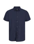 Jjesummer Linen Blend Shirt Ss Sn Tops Shirts Short-sleeved Navy Jack ...