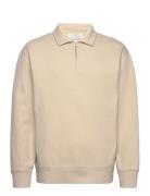 Logo Half Zip Tops Sweat-shirts & Hoodies Sweat-shirts Beige GANT