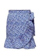 Onlolivia Wrap Skirt Wvn Noos Kort Skjørt Blue ONLY