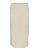 Yasassi Hw Midi Knit Skirt S. Noos Knelangt Skjørt White YAS