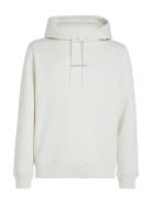 Monologo Hoodie Tops Sweat-shirts & Hoodies Hoodies Cream Calvin Klein...