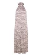 D6Fauve Python Printed Dress Maxikjole Festkjole Beige Dante6