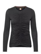 C_Emeela_Glitter Tops Blouses Long-sleeved Black BOSS