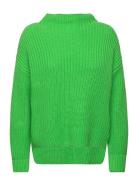 Slfselma Ls Knit T-Neck Tops Knitwear Jumpers Green Selected Femme