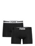 Puma Men Everyday Placed Logo Boxers 2P Boksershorts Black PUMA