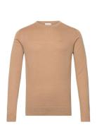 Merino Knit O-Neck Tops Knitwear Round Necks Beige Lindbergh