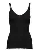 Rwbelle Sl V-Neck Elastic Top Tops T-shirts & Tops Sleeveless Black Ro...