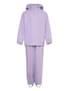 Basic Rainwear Set -Recycle Pu Outerwear Rainwear Rainwear Sets Purple...