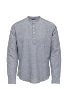 Onscaiden Ls Halfplacket Linen Shirt Tops Shirts Casual Grey ONLY & SO...