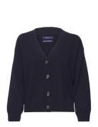 Superfine Lambswool Cardigan Tops Knitwear Cardigans Navy GANT