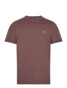 Contrast Tape Ringer Tee Tops T-shirts Short-sleeved Brown Fred Perry