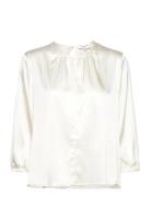 Silk Blouse Tops Blouses Long-sleeved White Rosemunde