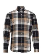 Checked Herringb Shirt L/S Tops Shirts Casual Brown Lindbergh