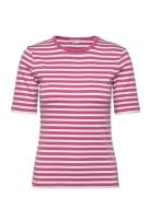 Slim Striped 1X1 Ribbed Ss T-Shirt Tops T-shirts & Tops Short-sleeved ...