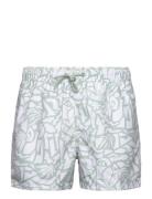 Borg Print Swim Shorts Badeshorts Green Björn Borg