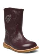 Boots - Flat - With Zipper Vinterstøvletter Pull On Purple ANGULUS