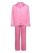 Pajama Satin Pyjamas Sett Pink Lindex