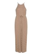 Slfanola Sl Str Ankle Dress Maxikjole Festkjole Beige Selected Femme