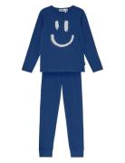 Lue Pyjamas Sett Blue Molo