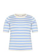 Kcmalia Wide Stripe Knit Tops Knitwear Jumpers Blue Kaffe Curve