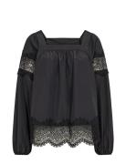 Sc-Netti Tops Blouses Long-sleeved Black Soyaconcept