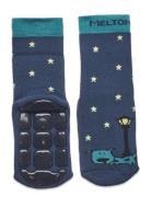 Night Dog Socks W. Anti-Slip Strømper Non-slip Blue Melton