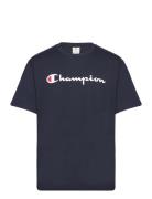 Ss Tee Sport T-shirts Short-sleeved Navy Champion