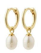 Berthe Recycled Pearl Hoop Earrings Gold-Plated Accessories Jewellery ...