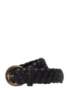 Braided Calfskin Belt Belte Black Polo Ralph Lauren