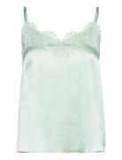 Rwjade Silk Regular Strap Lace Top Tops Blouses Sleeveless Green Rosem...