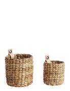 Basket Mini S/2 S + Xs Home Storage Storage Baskets Brown Muubs