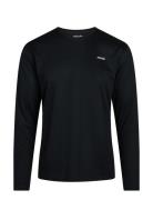 Men L/S Sports Tee Sport T-shirts Long-sleeved Black ZEBDIA