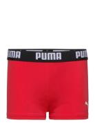 Puma Swim Boys Logo Trunks 1P Sport Swimshorts Red Puma Swim